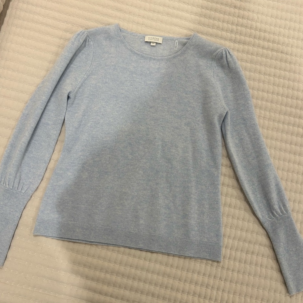 Kinross Baby Blue Cashmere Sweater